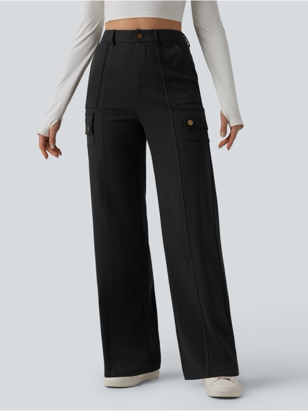 HALARA DayStretch High Waisted Straight Leg Casual Cargo Pants with Pockets